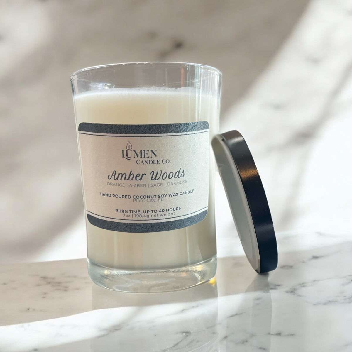 Amber Woods 7oz Candle